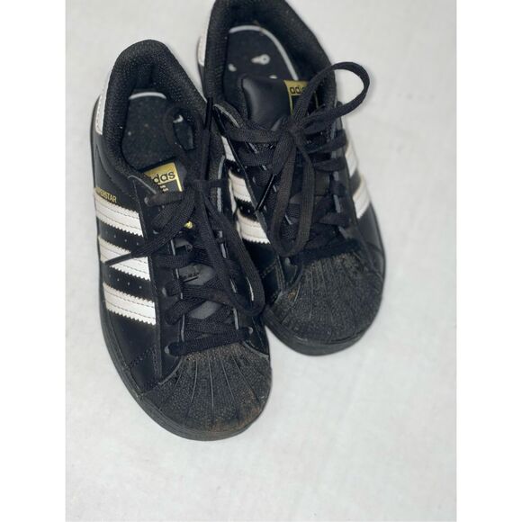 Adidas superstar Black White Size 11.5‎ K 789002 A41 - Picture 2 of 9